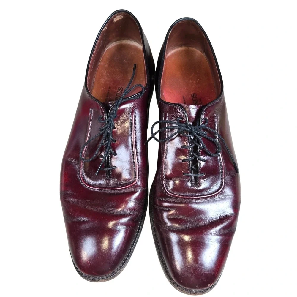 Allen‎ Edmonds Classic Burgundy Leather Cap Toe Oxford Dress Shoes Men 11.5B